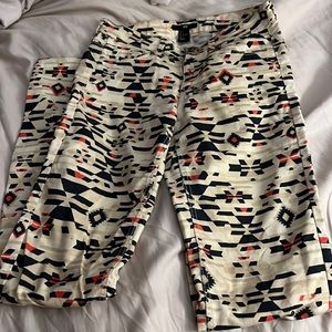 H&M skinny leg Aztec print jeans